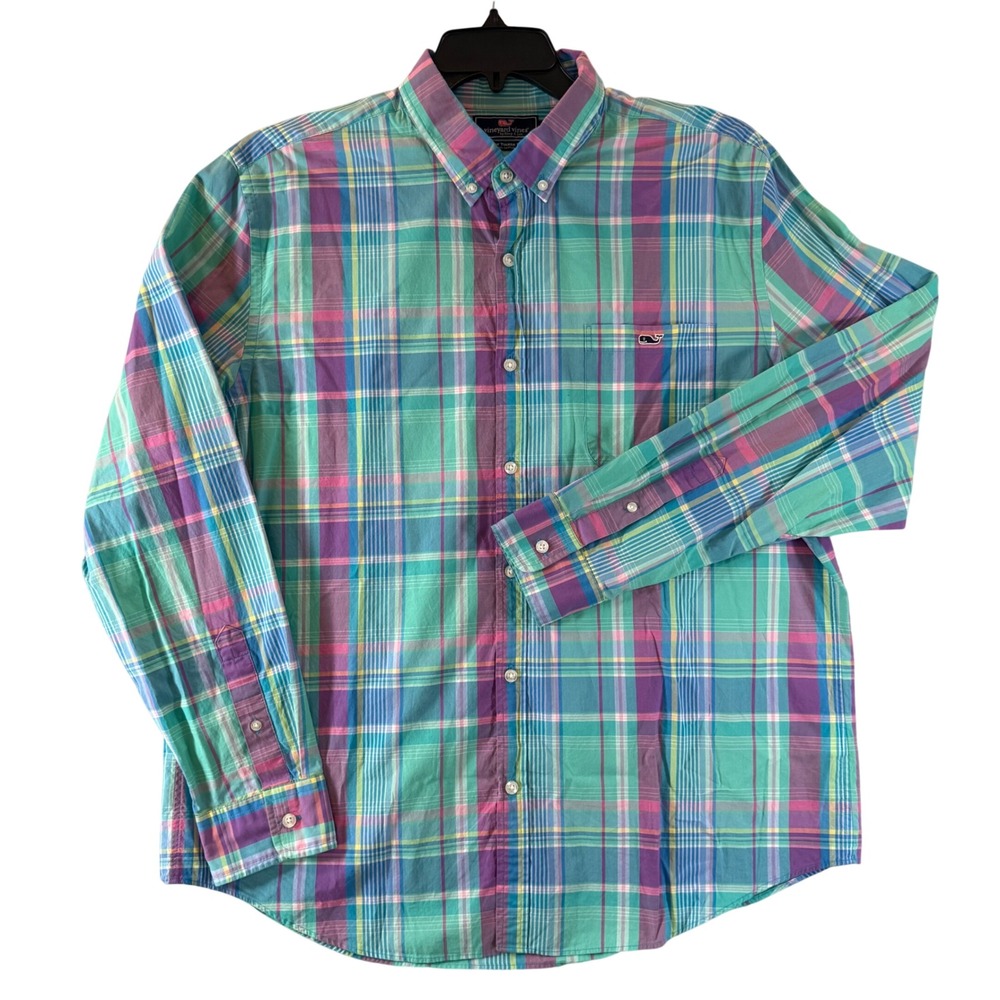 Vineyard Vines Tucker Shirt XL Slim Fit Plaid Multicolor Button Down Cotton